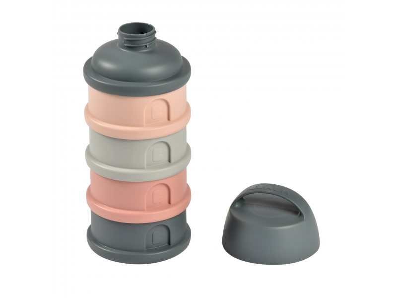 BEABA Súprava téglikov na sušené mlieko / desiatu Mineral Grey / Pink