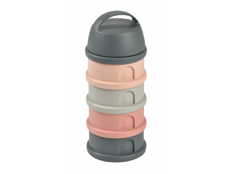 BEABA Súprava téglikov na sušené mlieko / desiatu Mineral Grey / Pink