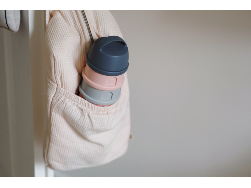 BEABA Súprava téglikov na sušené mlieko / desiatu Mineral Grey / Pink