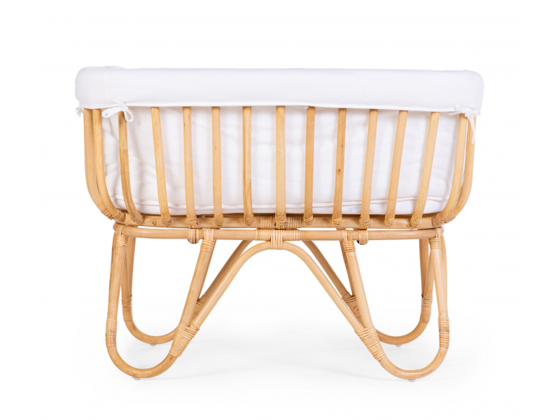 CHILDHOME Košík na bábätko ratanový + matrac + poťah Jersey Off White