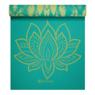 Gaiam Obojstranná podložka na jogu TURQUOISE LOTUS 173x61x0,6cm, zelená