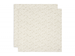 JOLLEIN Plienky zavinovacie 2ks 115x115cm Animals Nougat