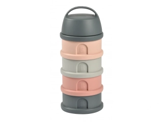 BEABA Súprava téglikov na sušené mlieko / desiatu Mineral Grey / Pink