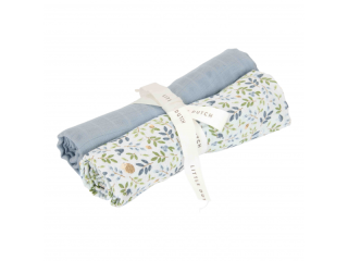 LITTLE DUTCH Plienky 70x70cm Forest Adventure & Denim Blue 2 ks
