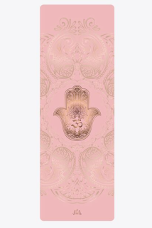 YOGGYS Dizajnová podložka na jogu HAMSA LOVE 183x61x0,35cm ružová