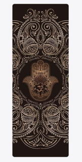 YOGGYS Dizajnová podložka na jogu HAMSA 183x61x0,35cm čierna