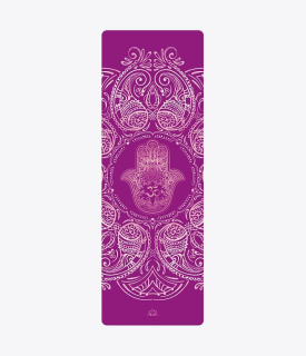 YOGGYS Dizajnová podložka na jogu HAMSA PURPLE 183x61x0,15cm fialová