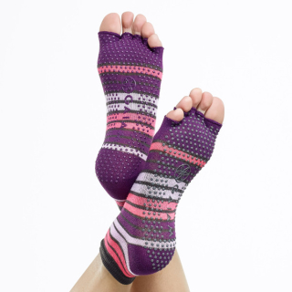 Gaiam Ponožky na jogu Toeless PURPLE fialové