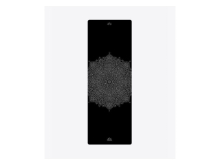 YOGGYS Profesionálna protišmyková podložka na jogu MANDALA SILVER 183x68x0,5cm, čierna