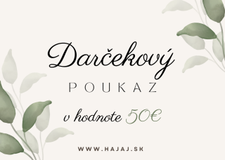 Darčekový poukaz v hodnote 50€