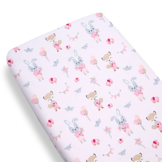 Babyboom Prestieradlo do postieľky Zvieratká s balónmi 120x60cm